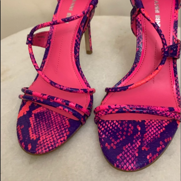 Gianni Bini Pink & Purple Kameela Snake Skin Heels - Picture 3 of 9